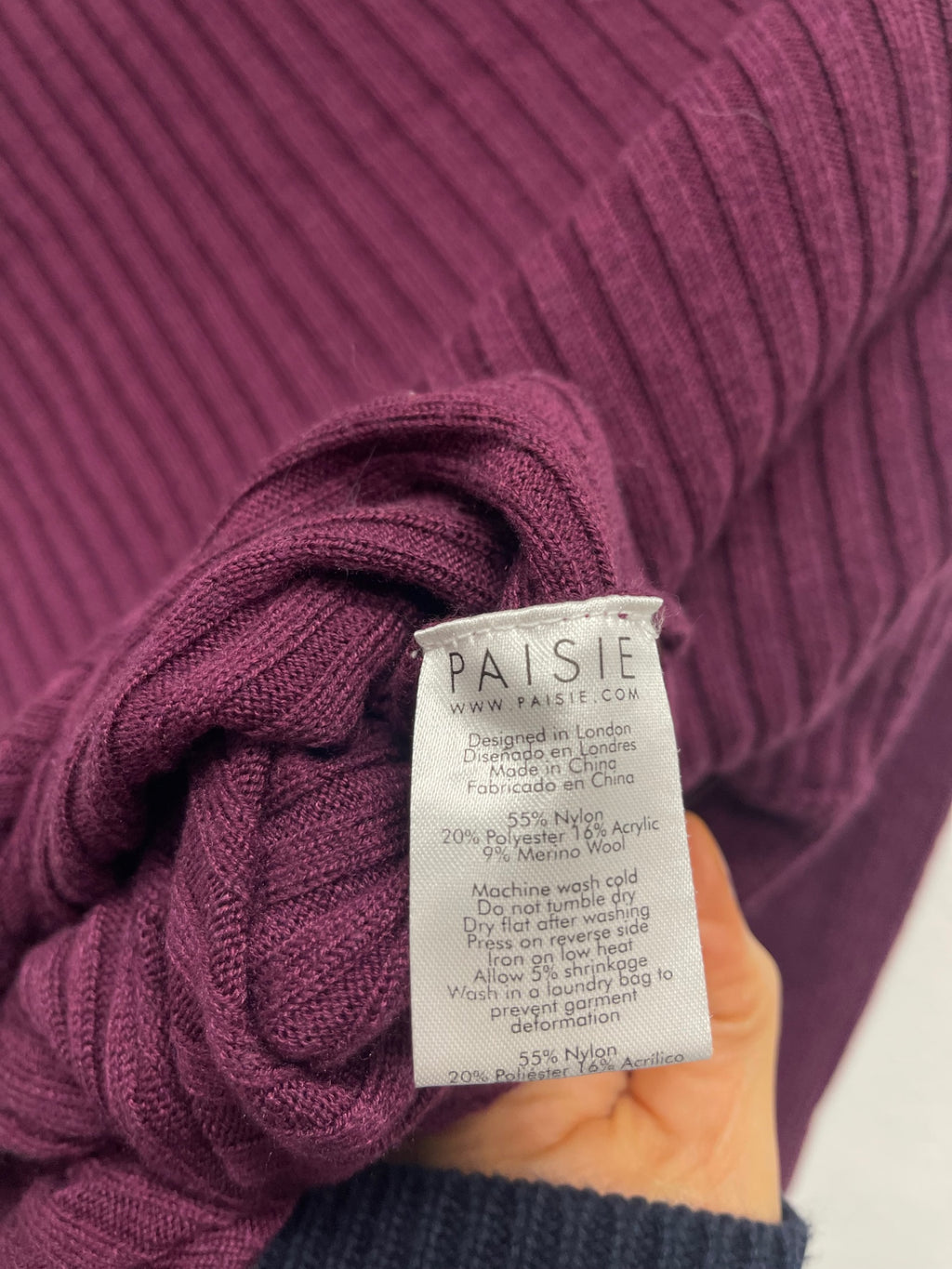 Fabulous PAISIE asymmetrical ribbed Sweater UKS Purple FK608