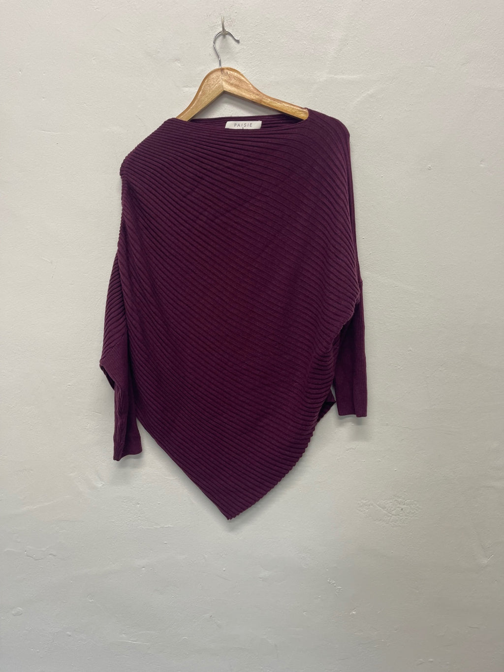 Fabulous PAISIE asymmetrical ribbed Sweater UKS Purple FK608