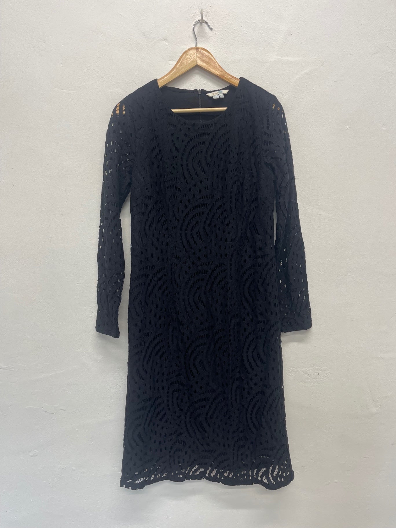 Fabulous boden broderie overlay occasions Dress Uk14 Long Black FK608