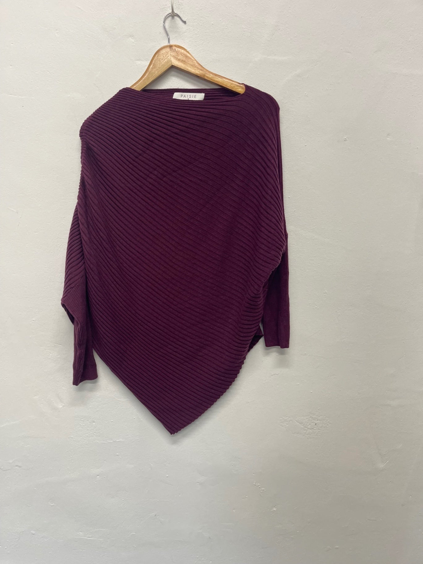 Fabulous PAISIE asymmetrical ribbed Sweater UKS Purple FK608