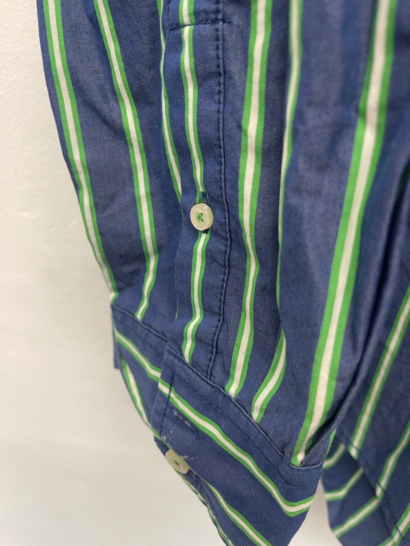Fabulous Boden stripes men’s cotton Shirt UK XL Blue & Green FK608