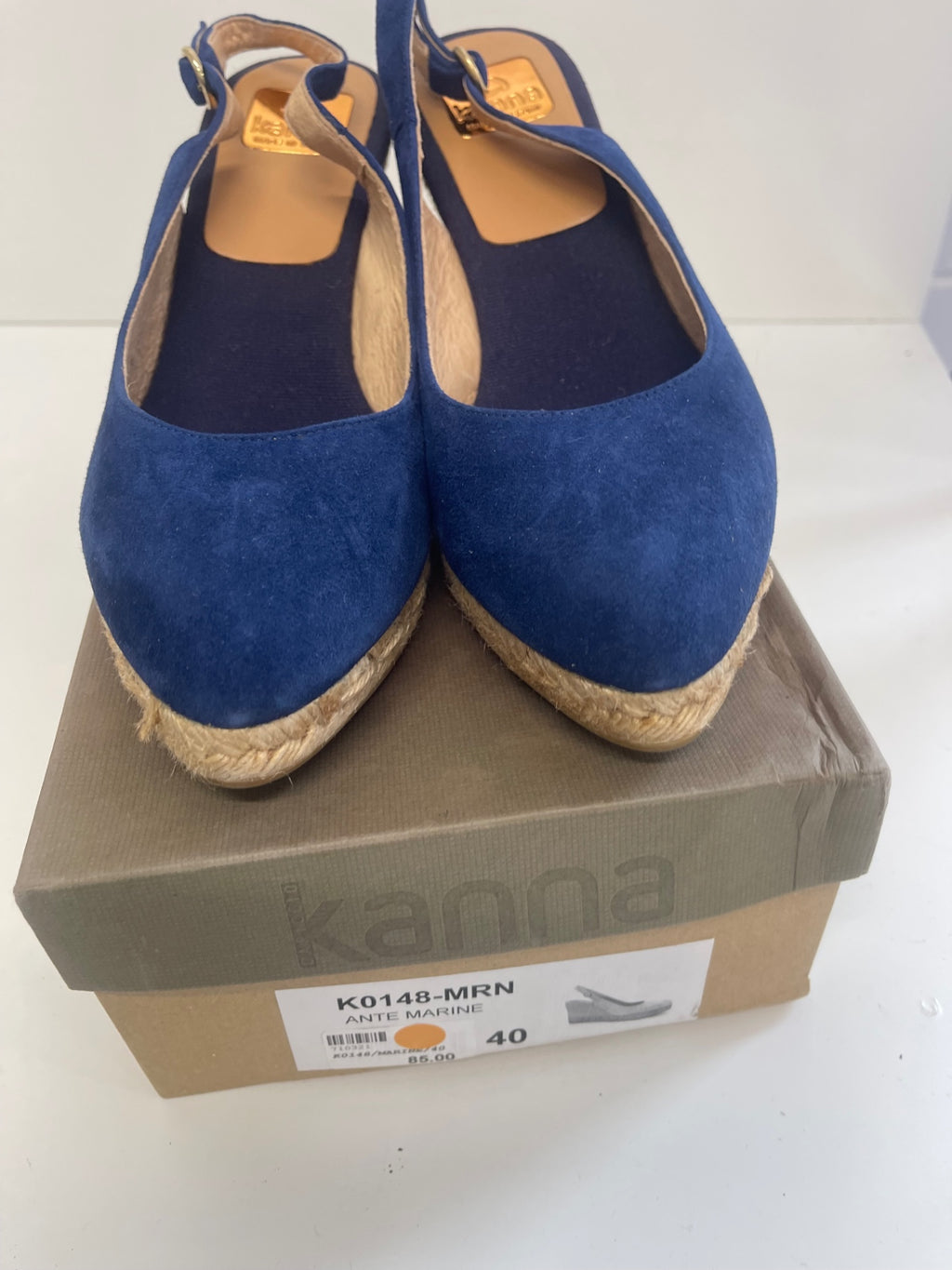 Fabulous Kanna bright blue espadrille Wedges Uk7 Blue FK608
