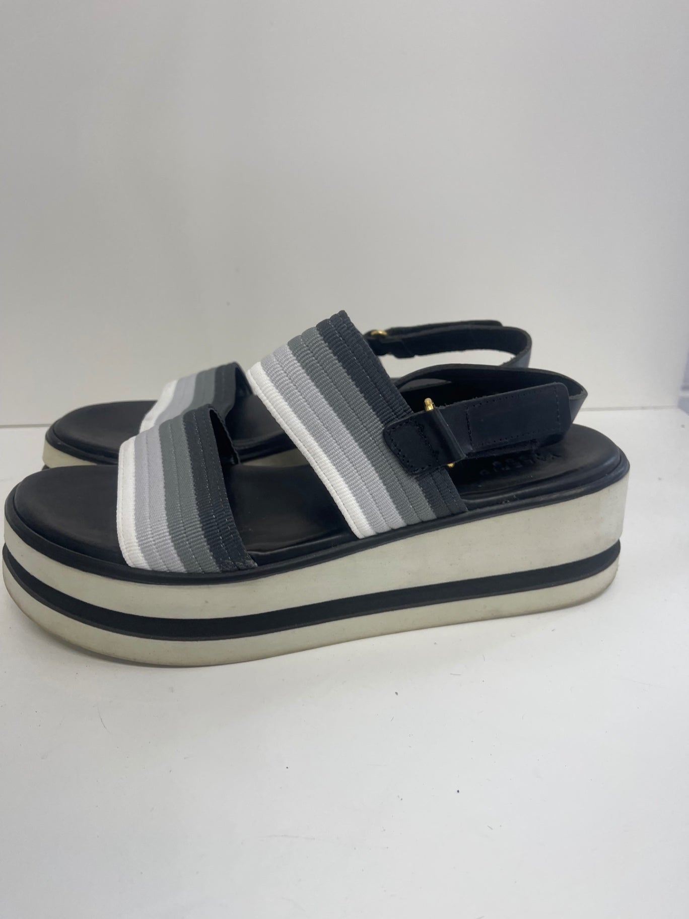 Fabulous Valerio 1966 wedge chunky Sandals UK8 Black FK608