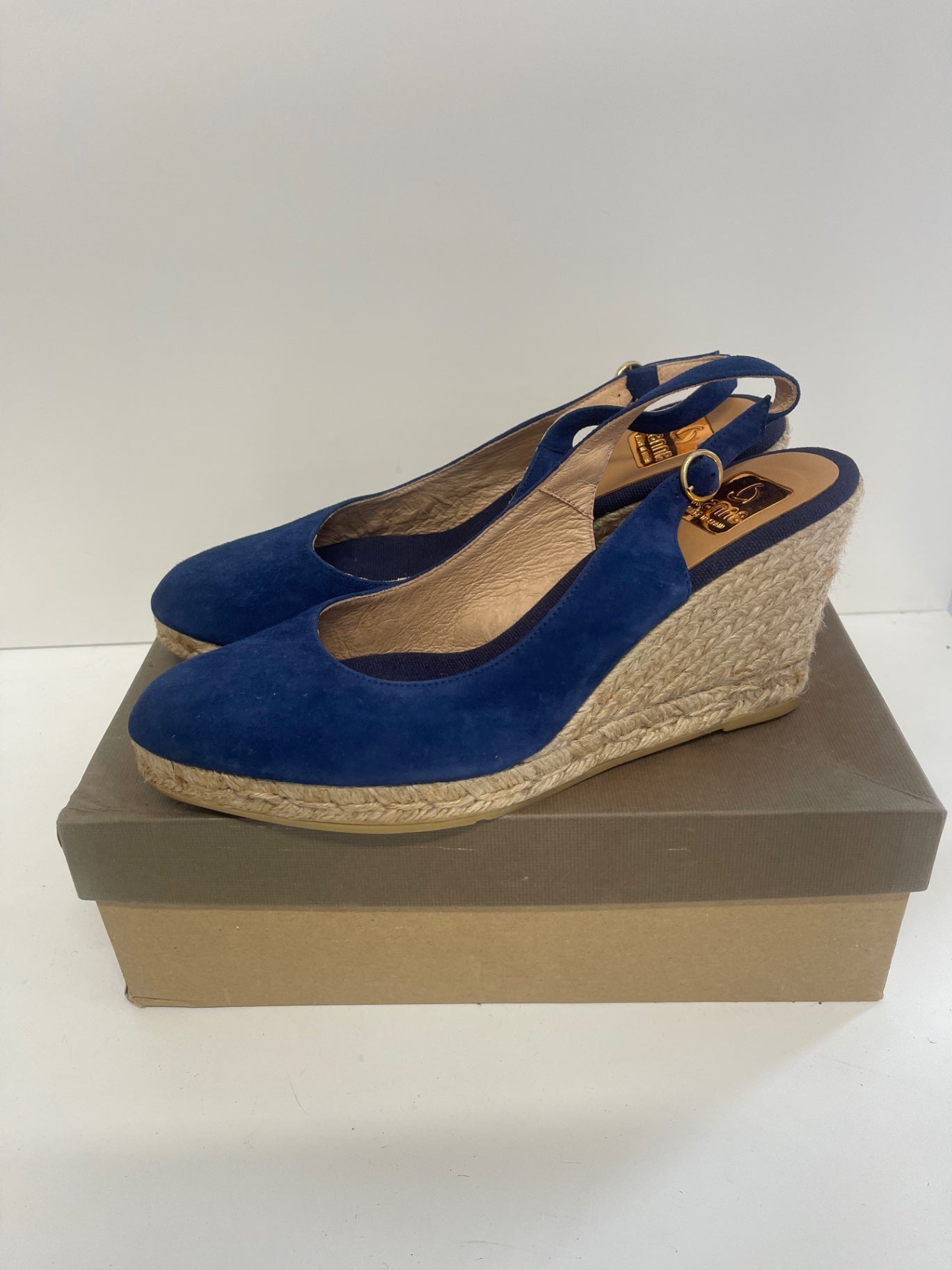 Fabulous Kanna bright blue espadrille Wedges Uk7 Blue FK608