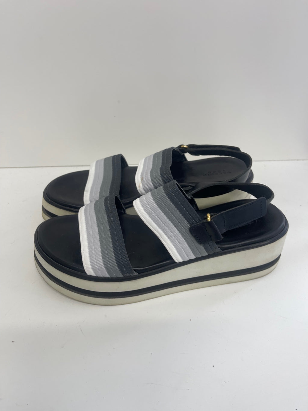 Fabulous Valerio 1966 wedge chunky Sandals UK8 Black FK608