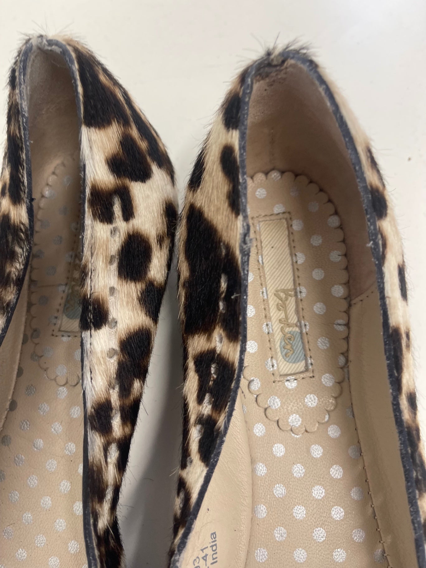 Fabulous BODEN calf hair Ballet Flats UK8 Leopard print FK608