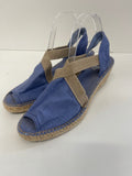 Fabulous Toni Pons espadrille wedge Sandals Uk7 Blue Linen fK608
