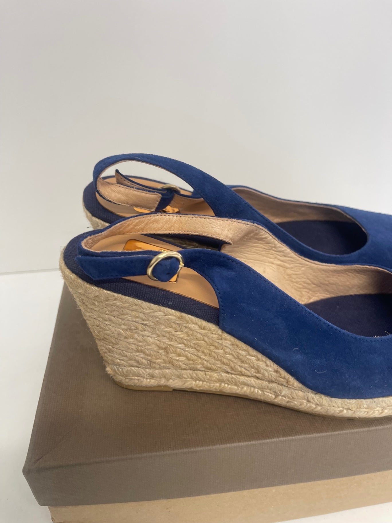 Fabulous Kanna bright blue espadrille Wedges Uk7 Blue FK608