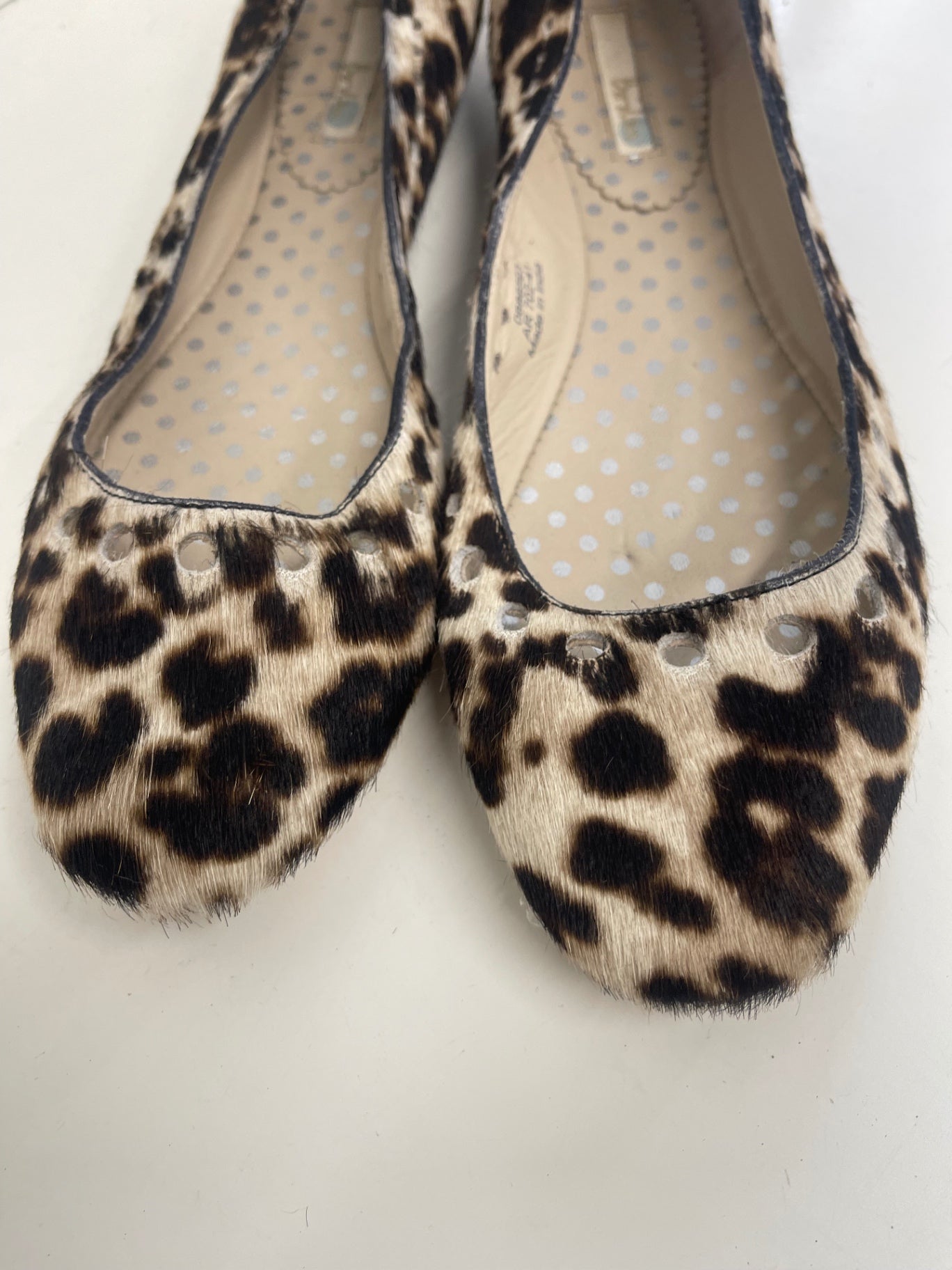 Fabulous BODEN calf hair Ballet Flats UK8 Leopard print FK608