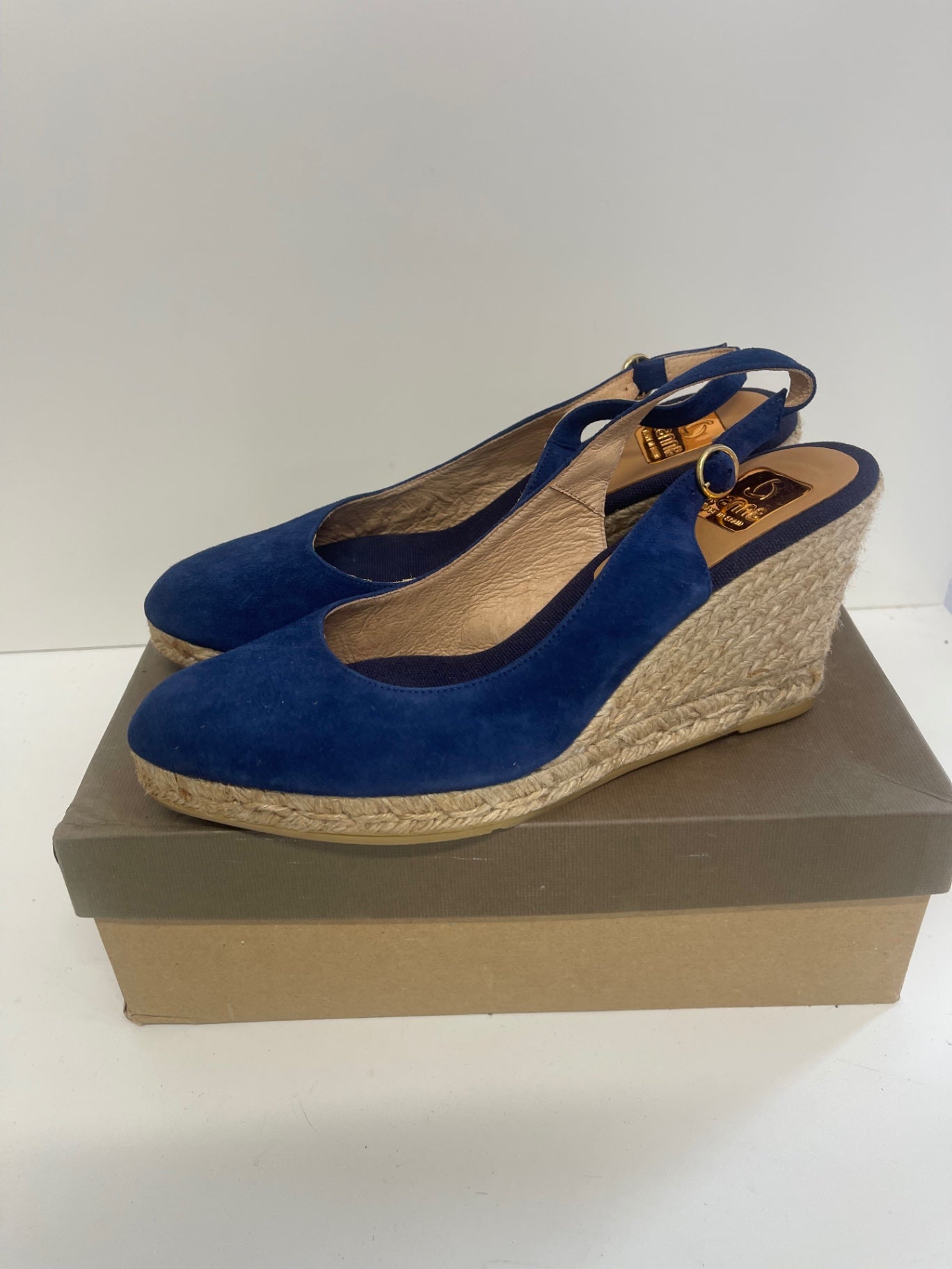 Fabulous Kanna bright blue espadrille Wedges Uk7 Blue FK608
