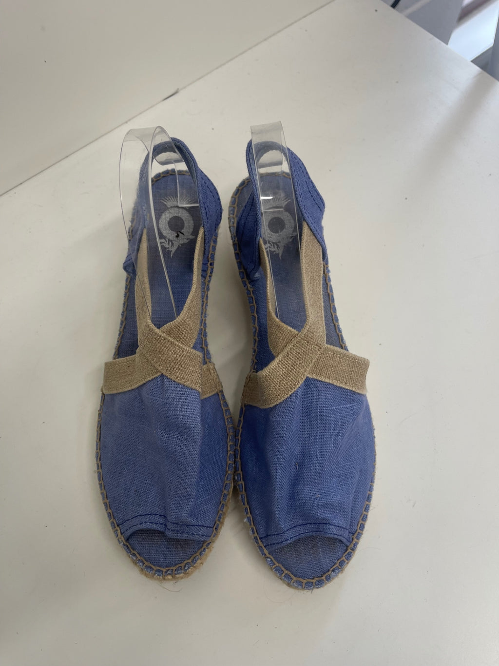 Fabulous Toni Pons espadrille wedge Sandals Uk7 Blue Linen fK608
