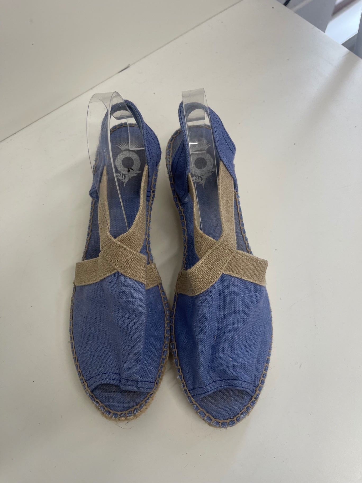 Fabulous Toni Pons espadrille wedge Sandals Uk7 Blue Linen fK608