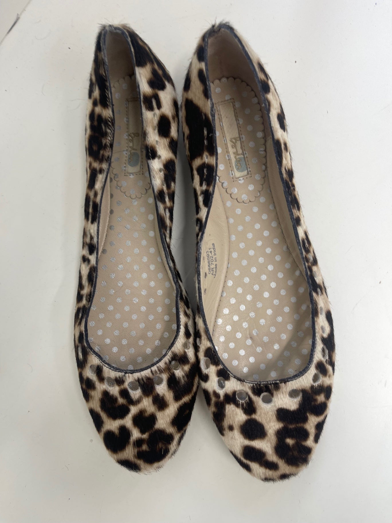 Fabulous BODEN calf hair Ballet Flats UK8 Leopard print FK608