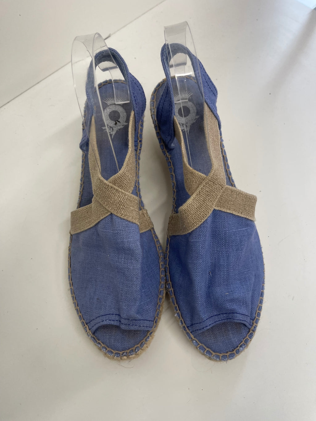 Fabulous Toni Pons espadrille wedge Sandals Uk7 Blue Linen fK608