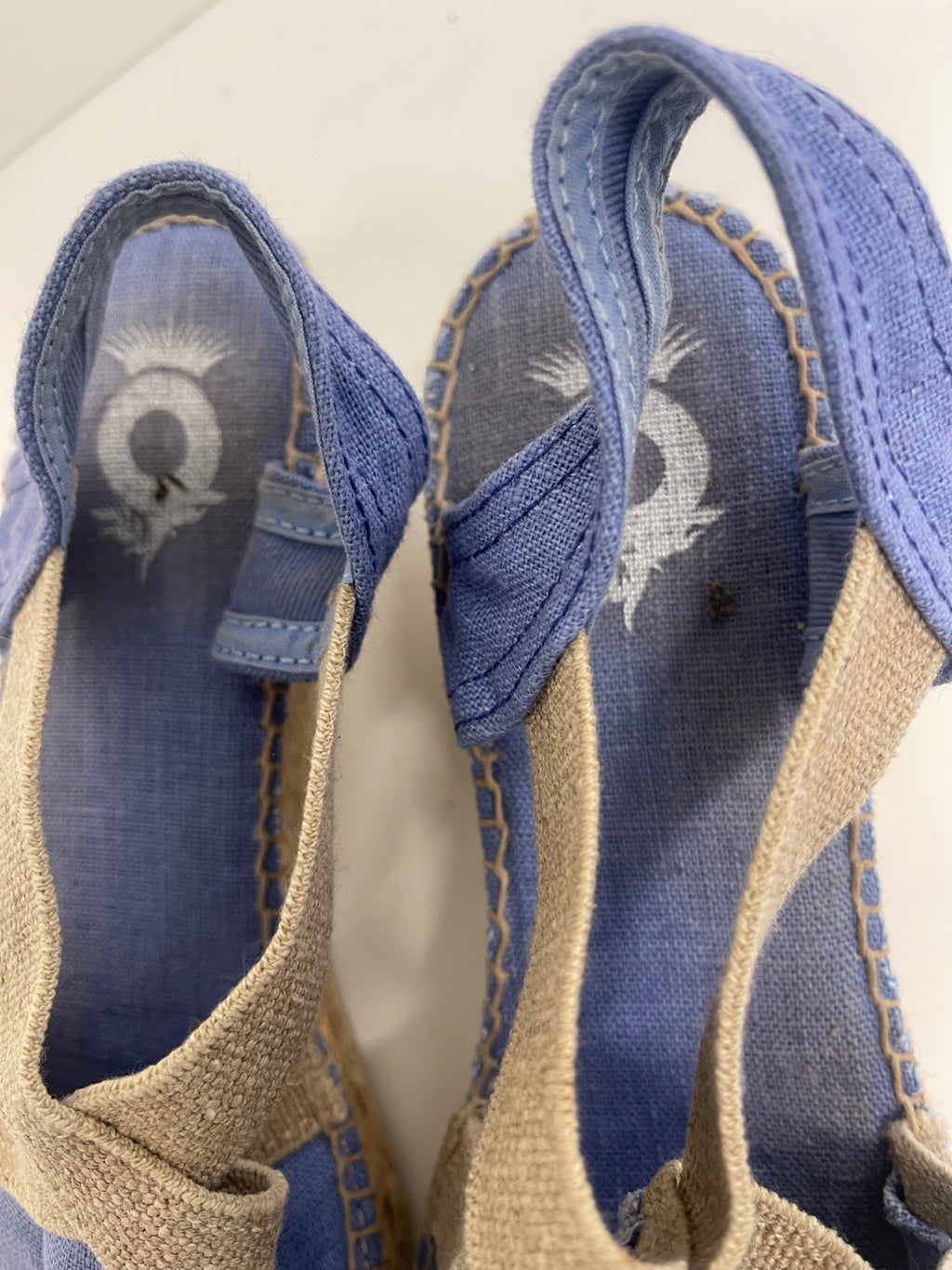 Fabulous Toni Pons espadrille wedge Sandals Uk7 Blue Linen fK608