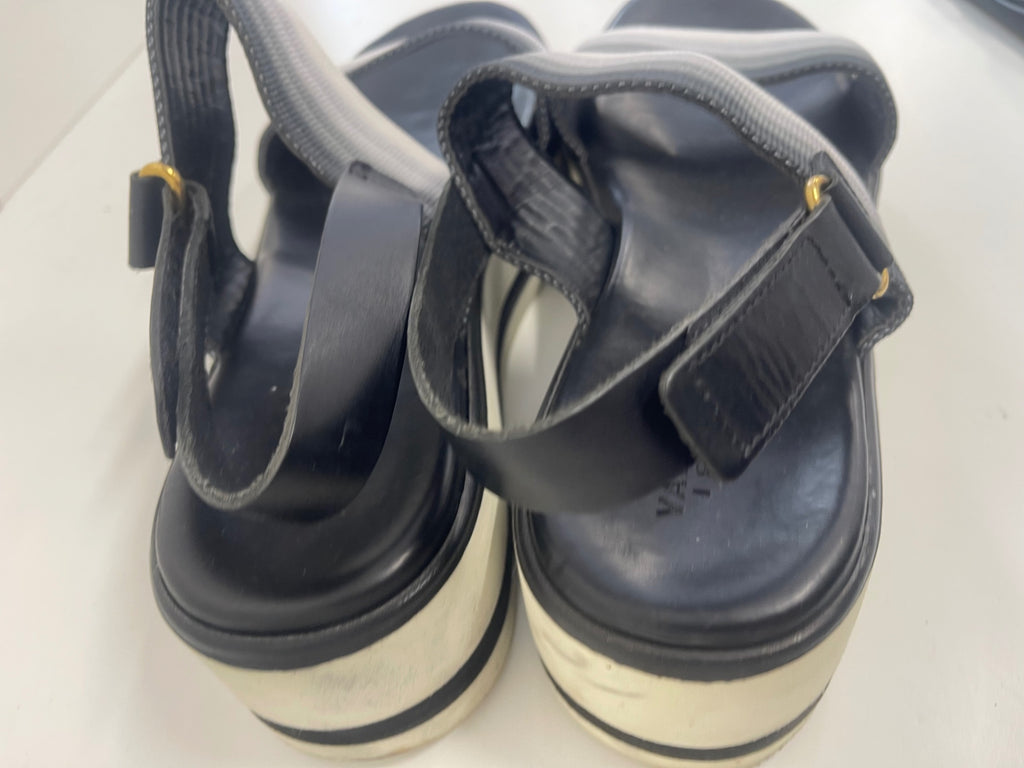 Fabulous Valerio 1966 wedge chunky Sandals UK8 Black FK608