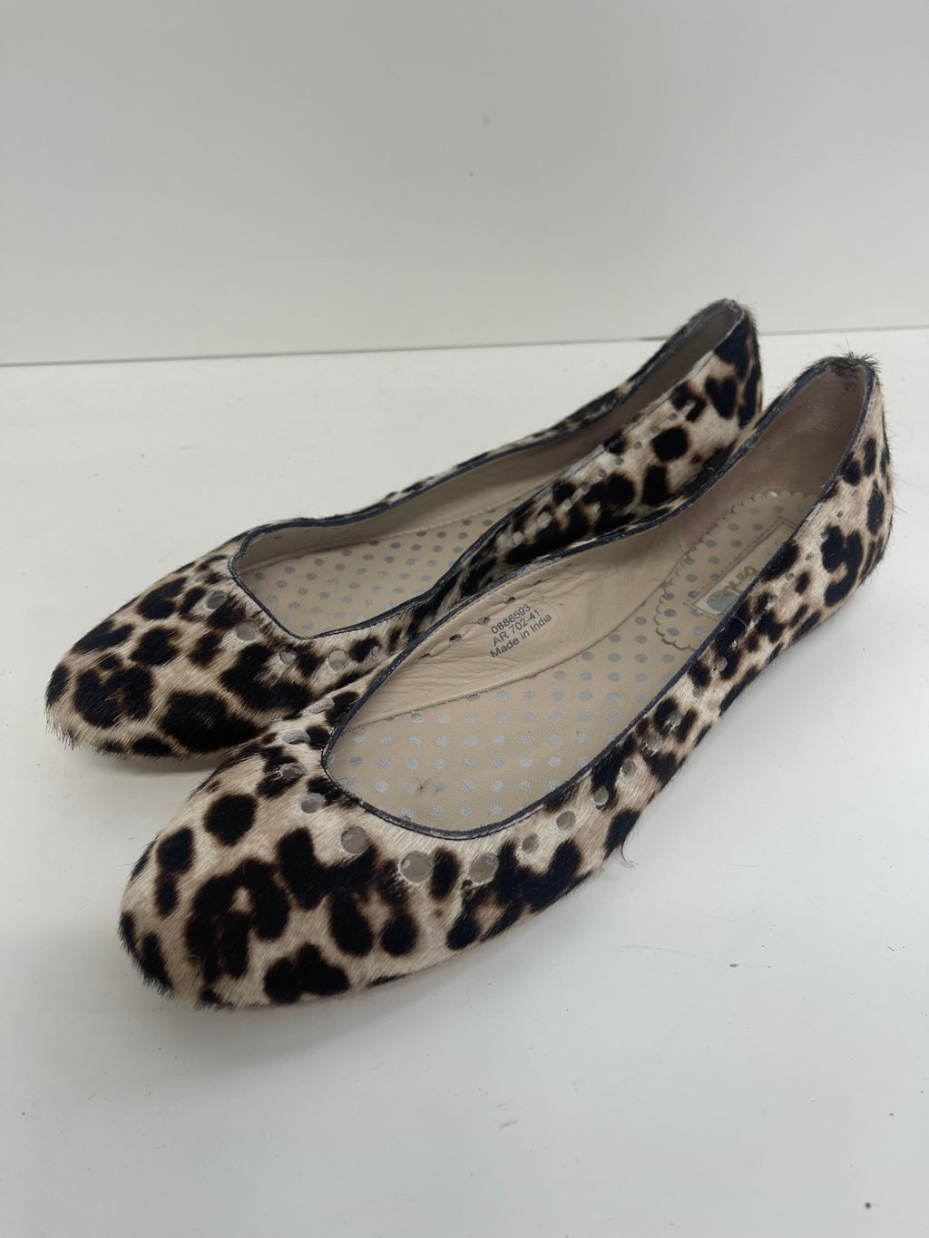 Fabulous BODEN calf hair Ballet Flats UK8 Leopard print FK608