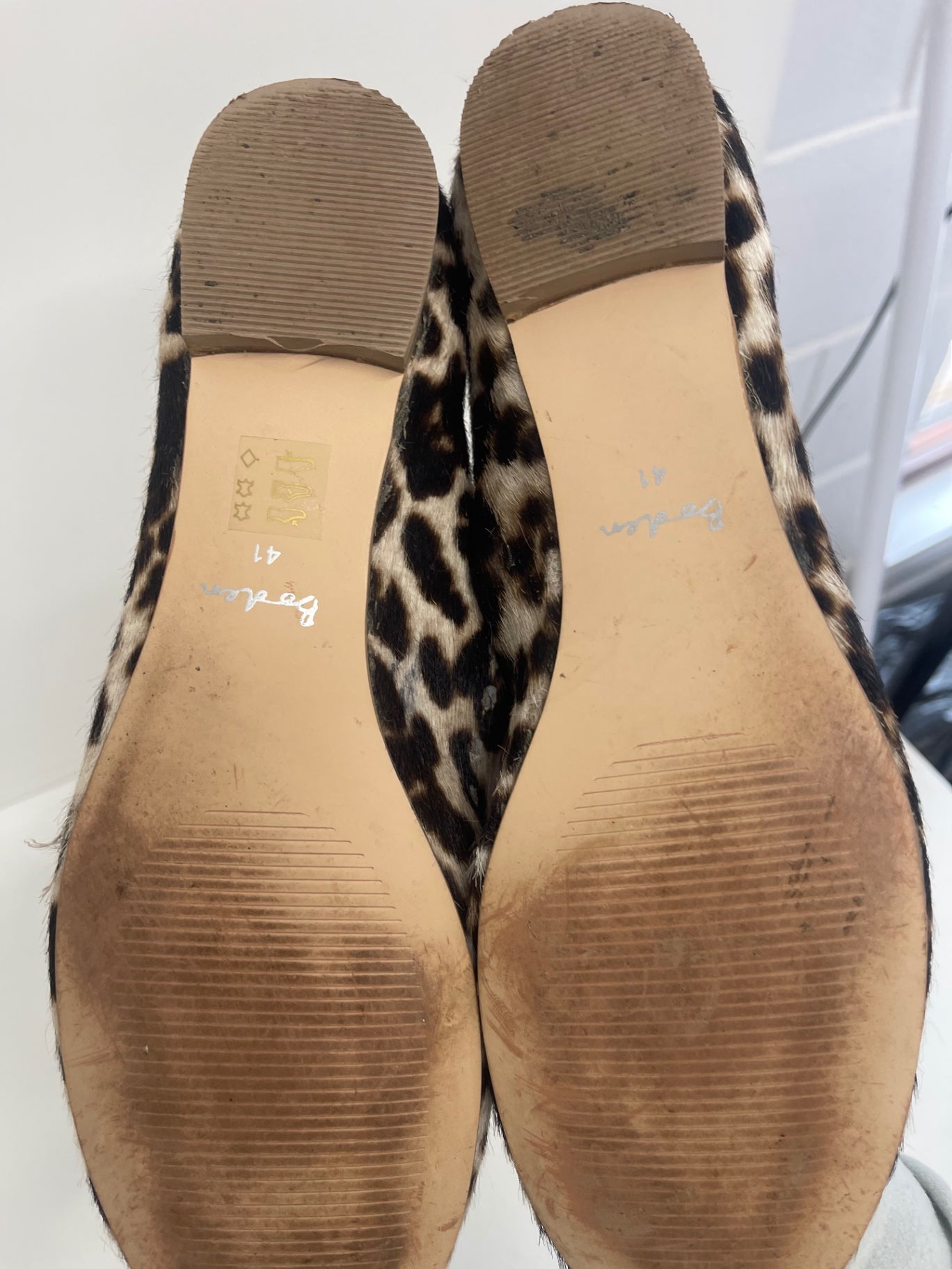 Fabulous BODEN calf hair Ballet Flats UK8 Leopard print FK608