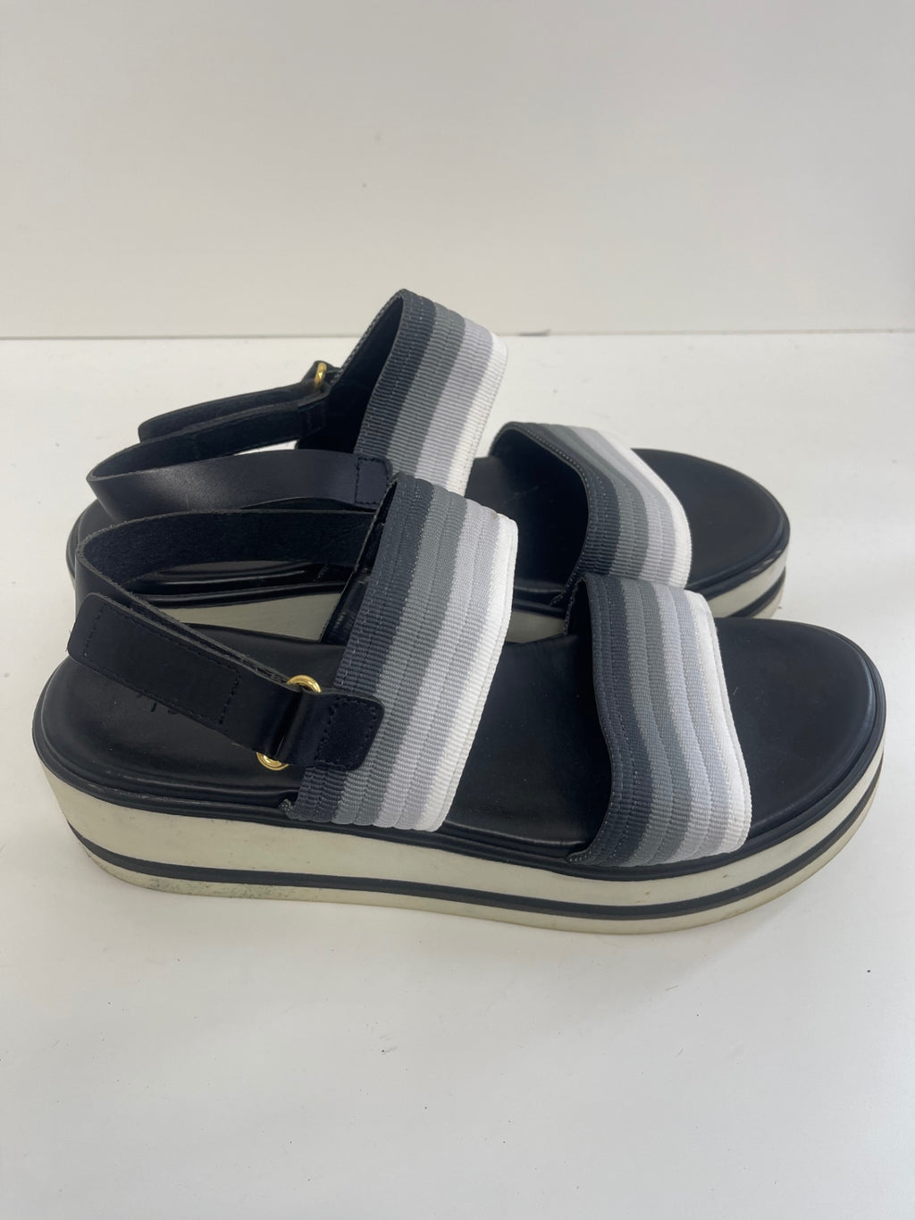 Fabulous Valerio 1966 wedge chunky Sandals UK8 Black FK608