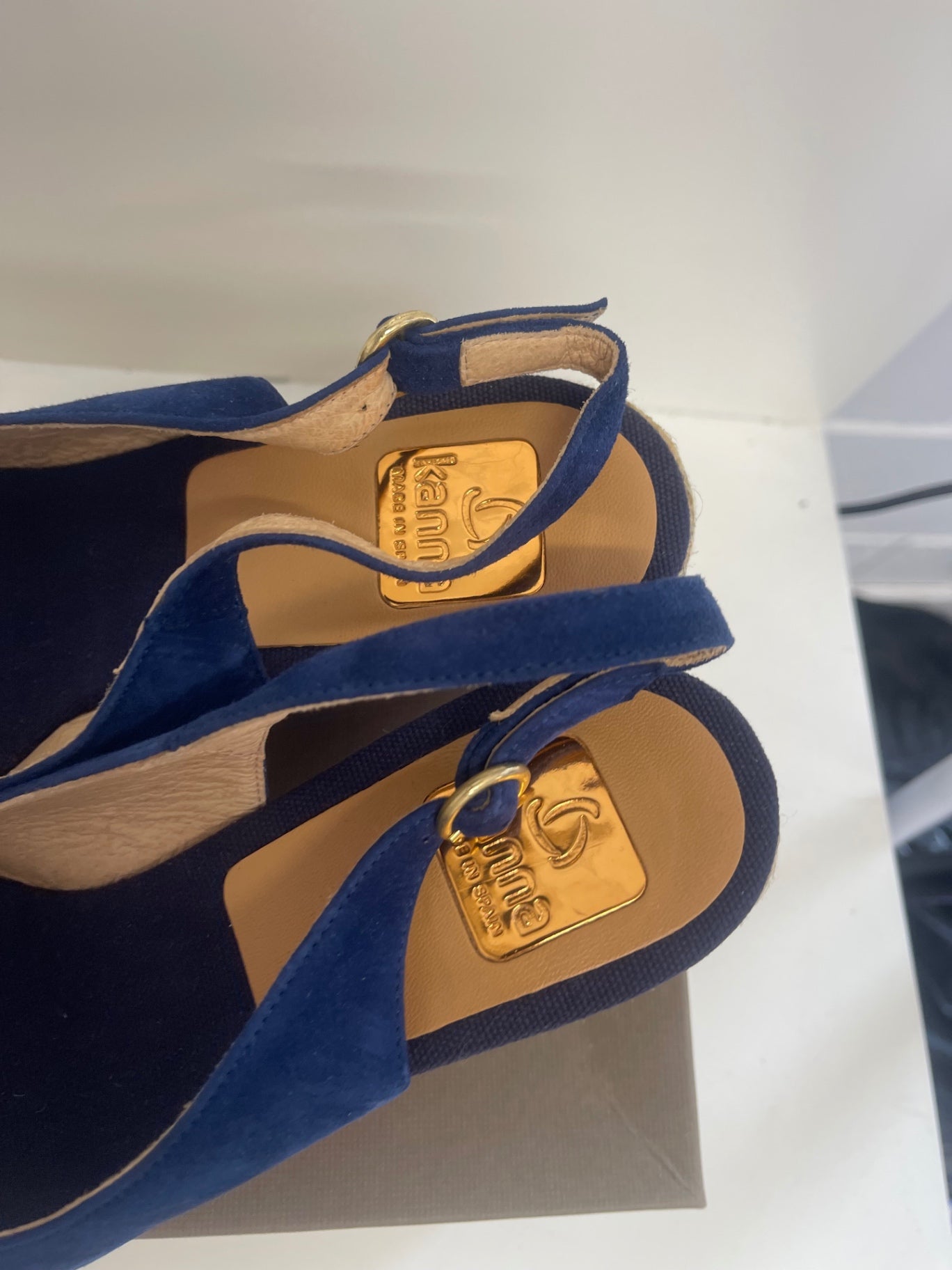 Fabulous Kanna bright blue espadrille Wedges Uk7 Blue FK608