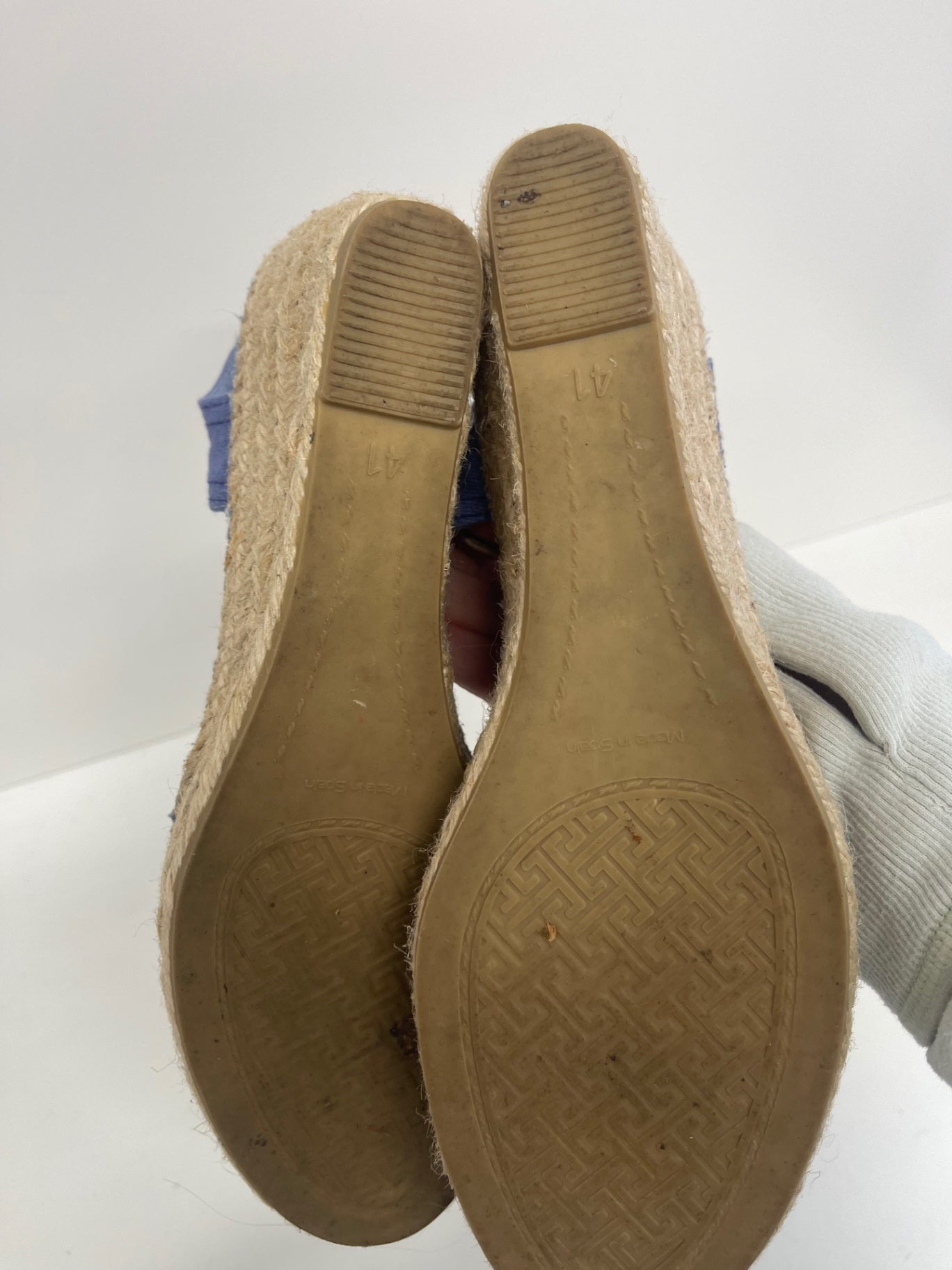 Fabulous Toni Pons espadrille wedge Sandals Uk7 Blue Linen fK608