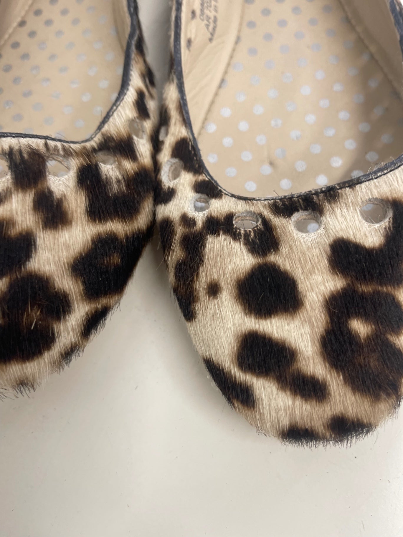Fabulous BODEN calf hair Ballet Flats UK8 Leopard print FK608