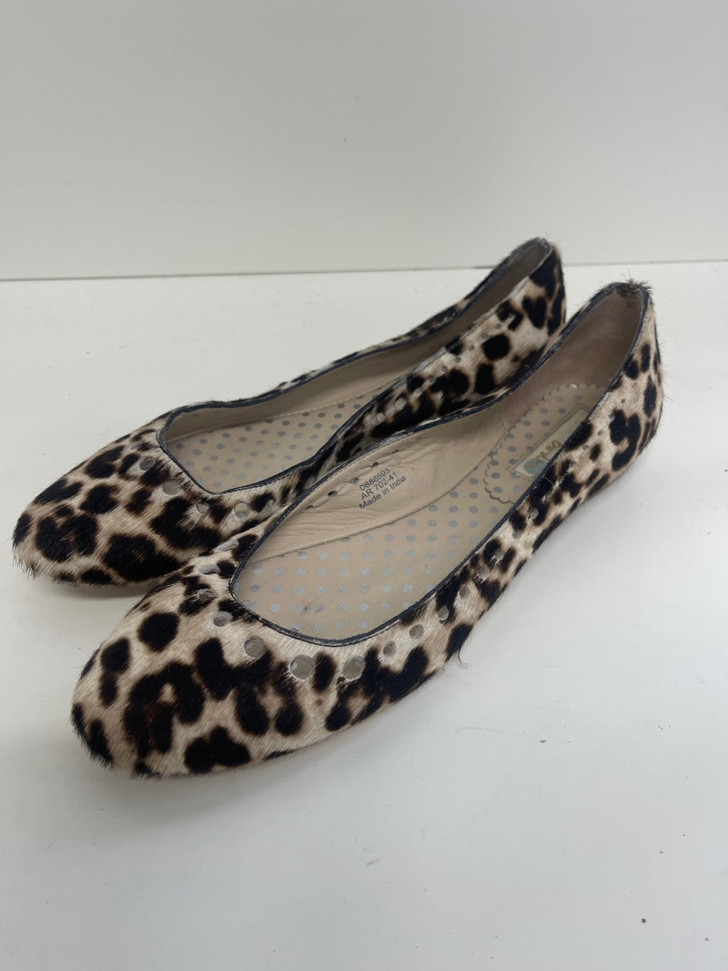 Fabulous BODEN calf hair Ballet Flats UK8 Leopard print FK608