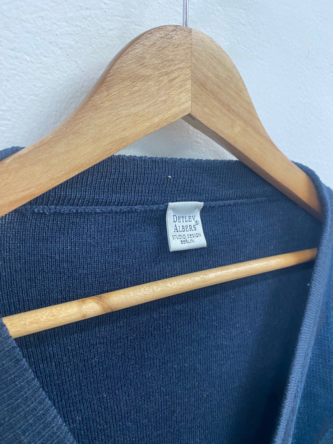 Vintage Detlev Albers Cardigan Berlin studio Navy XL 70’s 80’s 