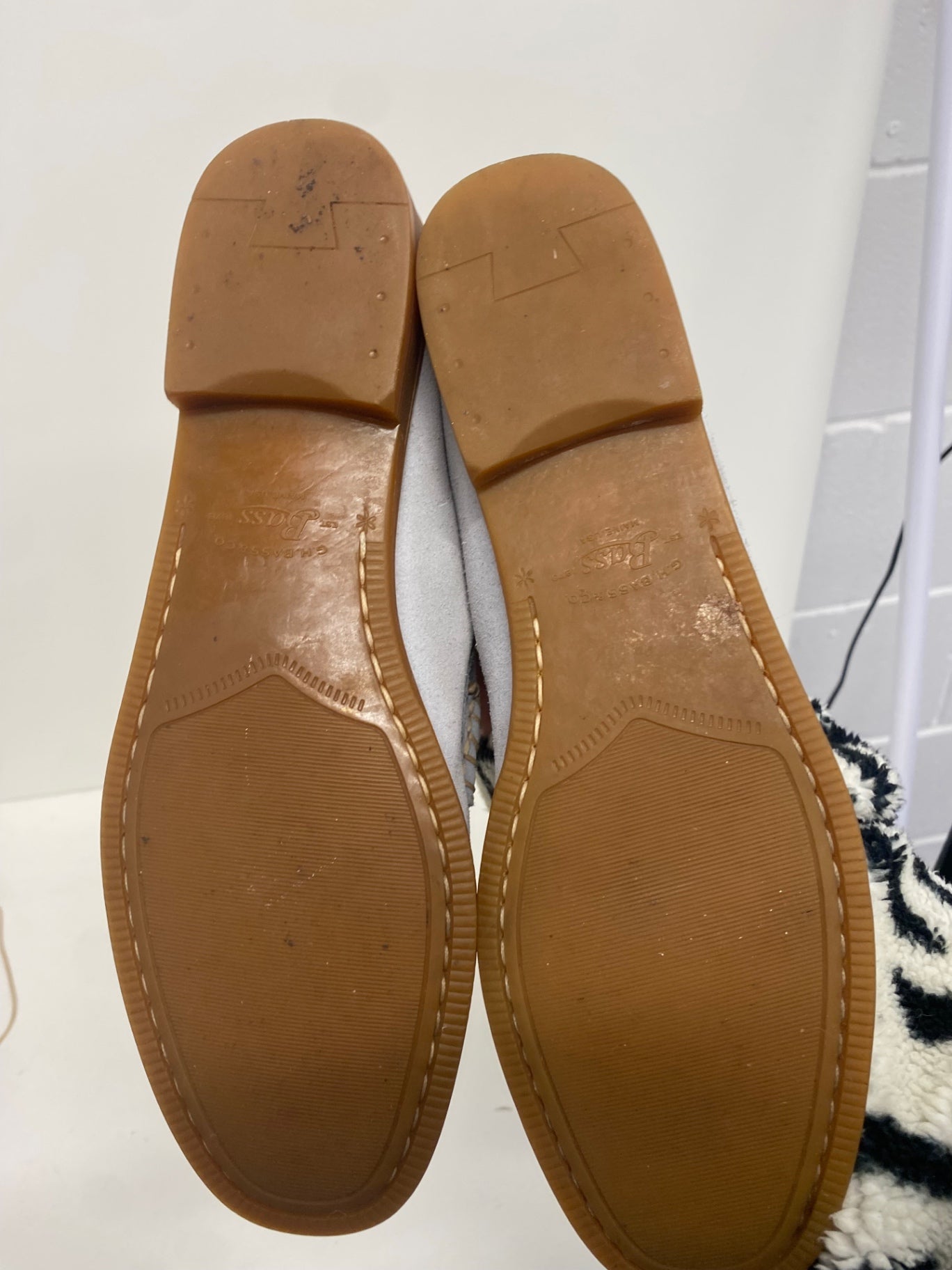 Fabulous G H Bass  suede  Loafers Uk7 Grey Blue FK608