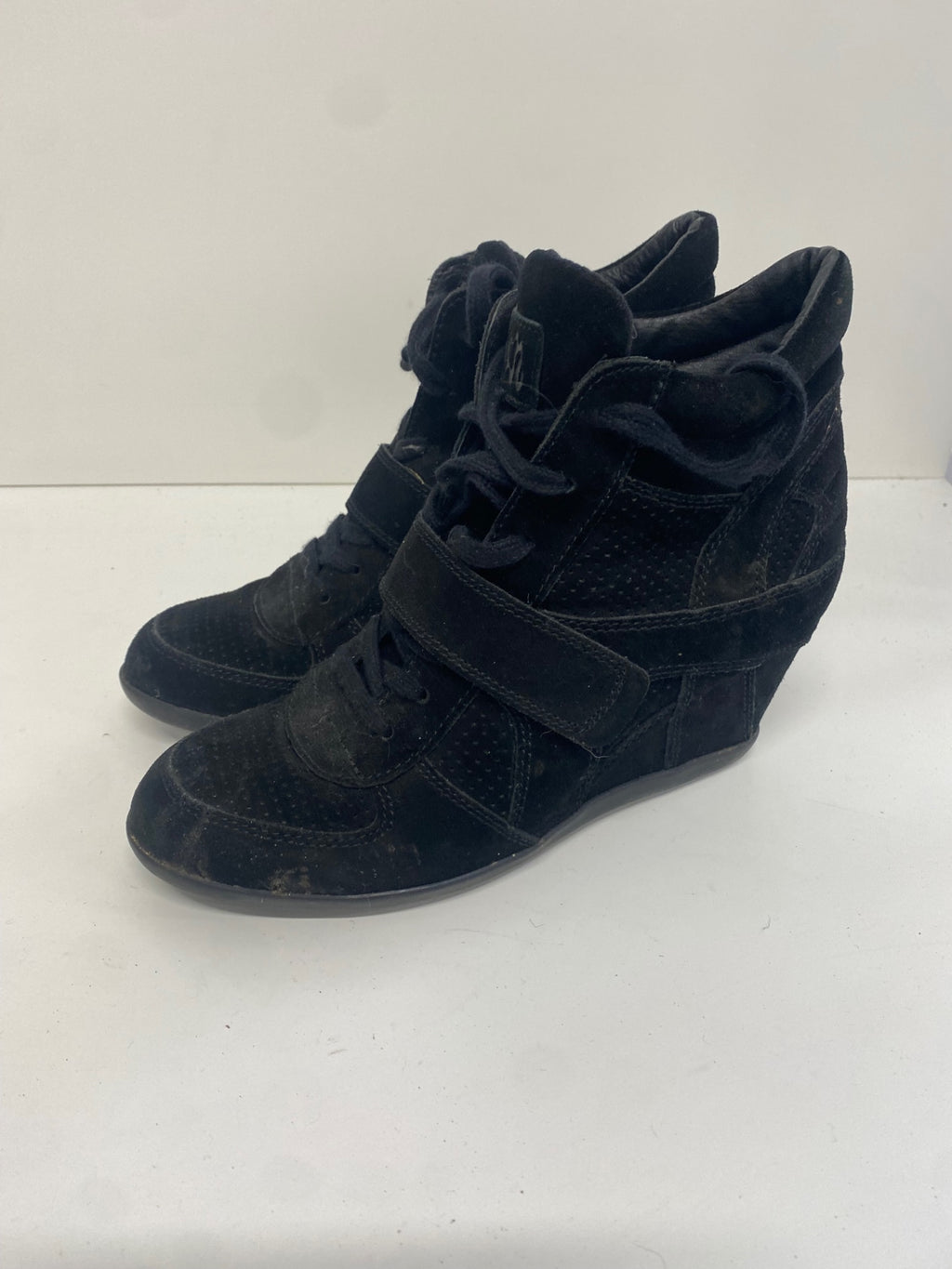 Fabulous Ash Limited Suede Wedge Bowie Sneakers Uk7 Black FK608