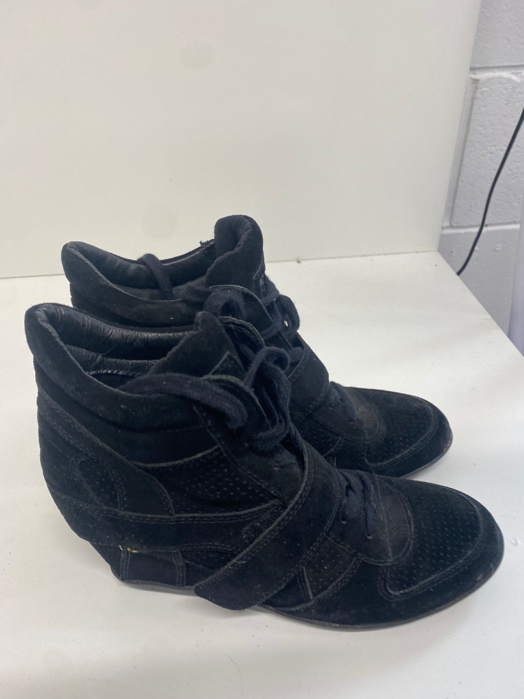 Fabulous Ash Limited Suede Wedge Bowie Sneakers Uk7 Black FK608