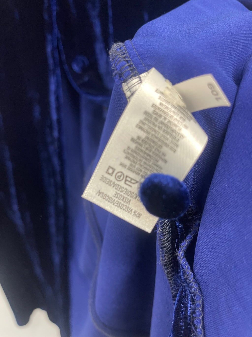 Fabulous Vintage Marks & Spencer dress Coat / top  uk16 Blue velvet FK608