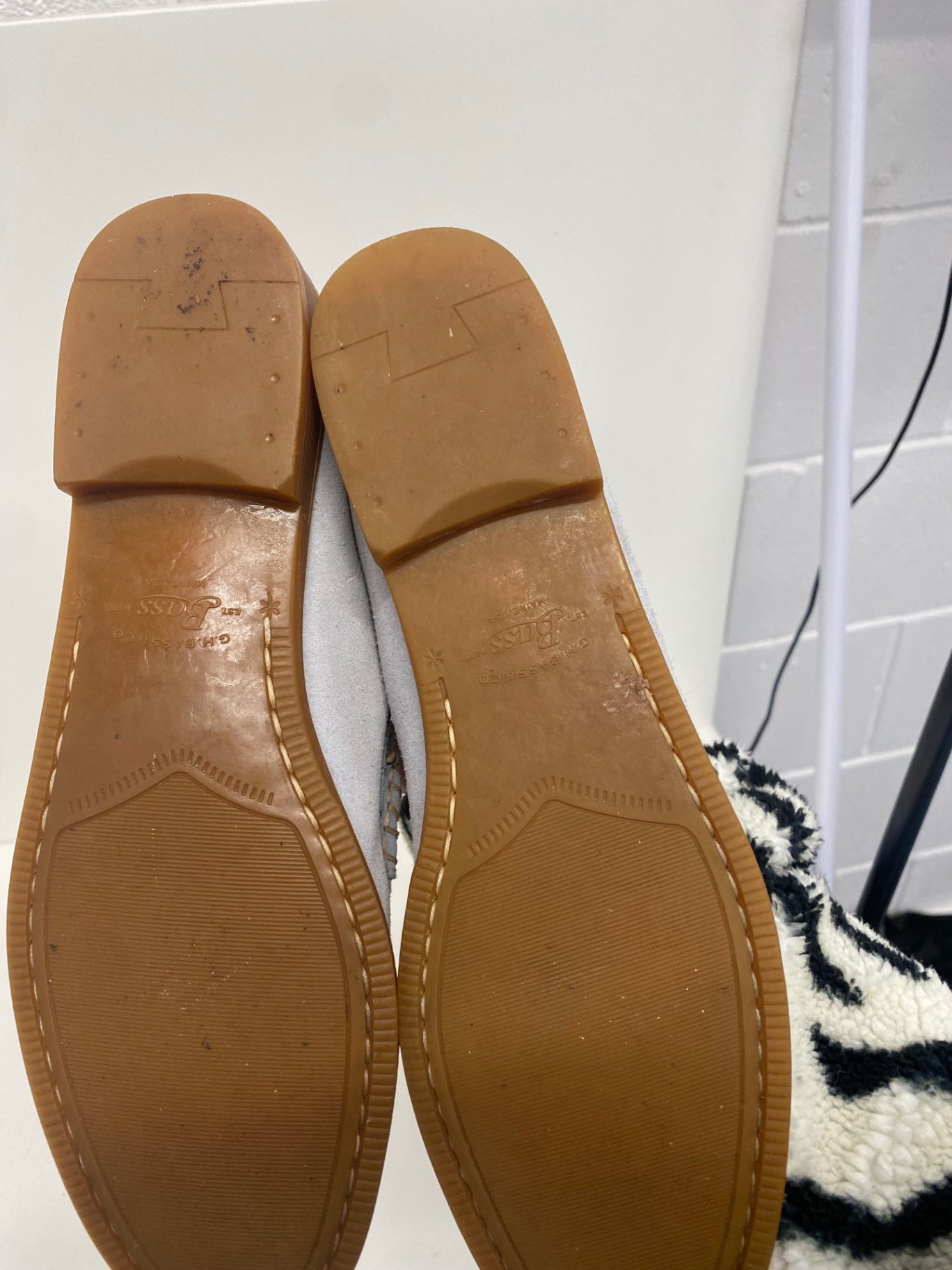 Fabulous G H Bass  suede  Loafers Uk7 Grey Blue FK608