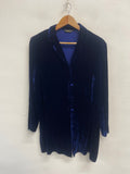 Fabulous Vintage Marks & Spencer dress Coat / top  uk16 Blue velvet FK608