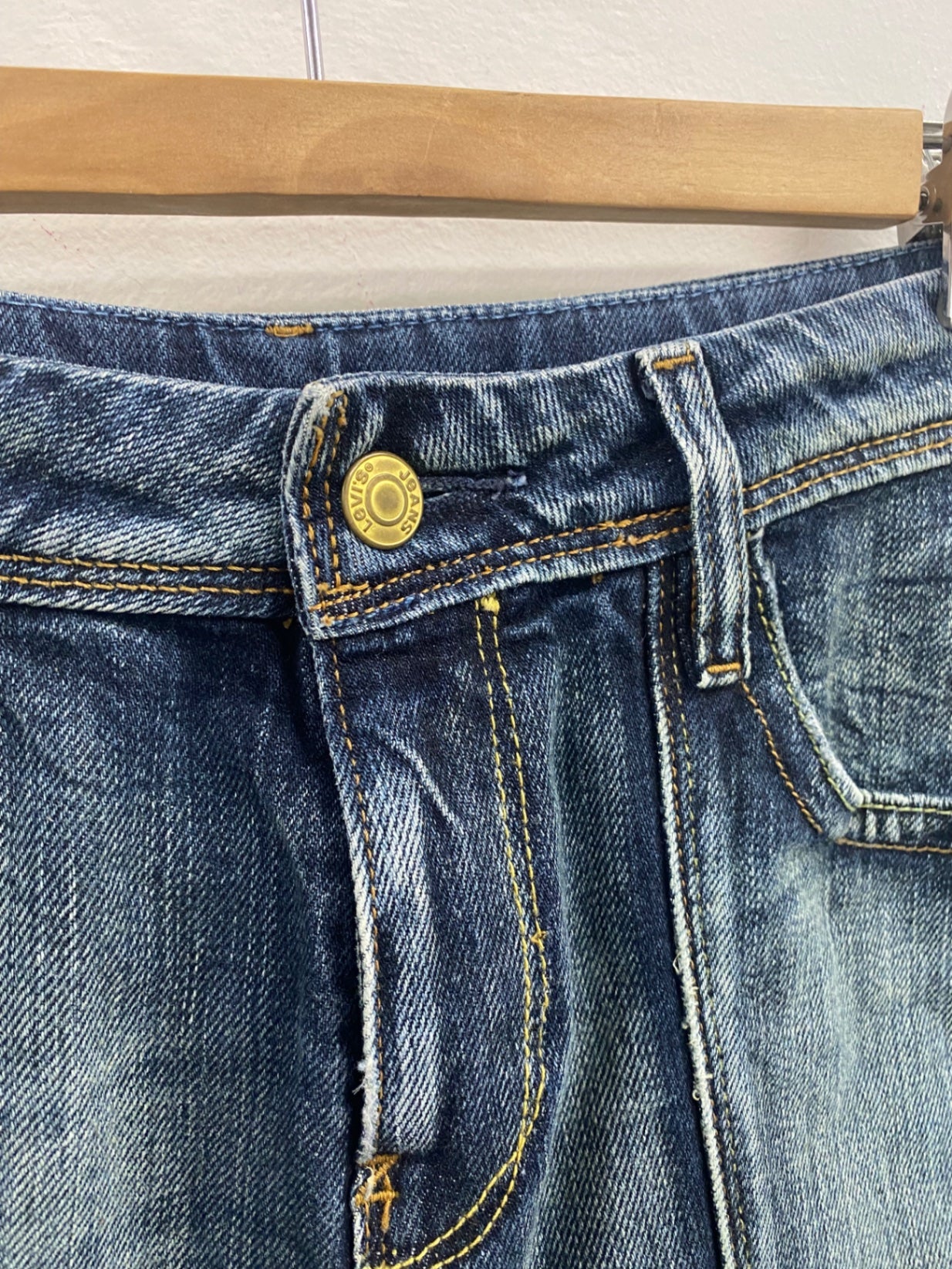 Fabulous Levi's Skirt W28" Blue Vintage tulip denim western boho chic FK608