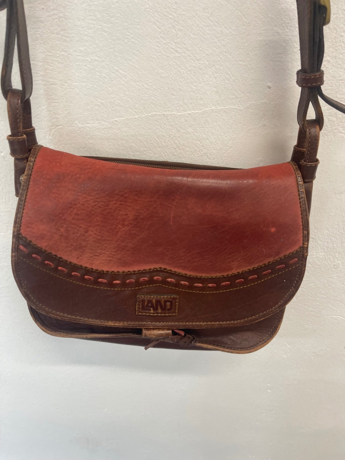 Fabulous Vintage boho 1970’s LAND handbag Tan Brown fK608
