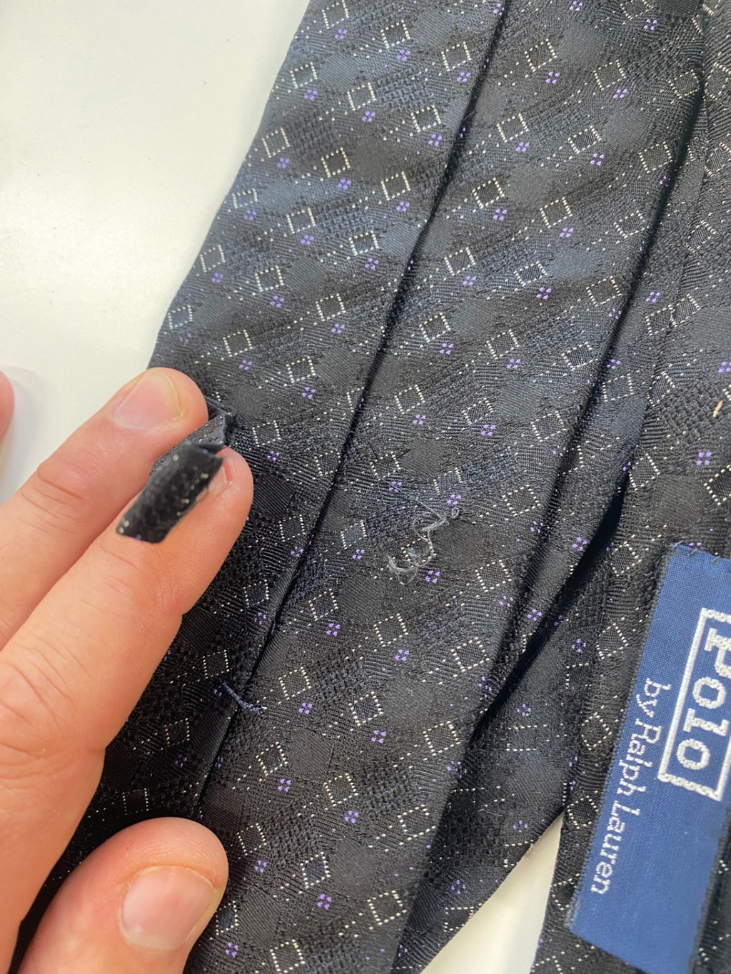 Fabulous Polo by Ralph Lauren Pure Silk Tie One size Black Purple Silver FK608