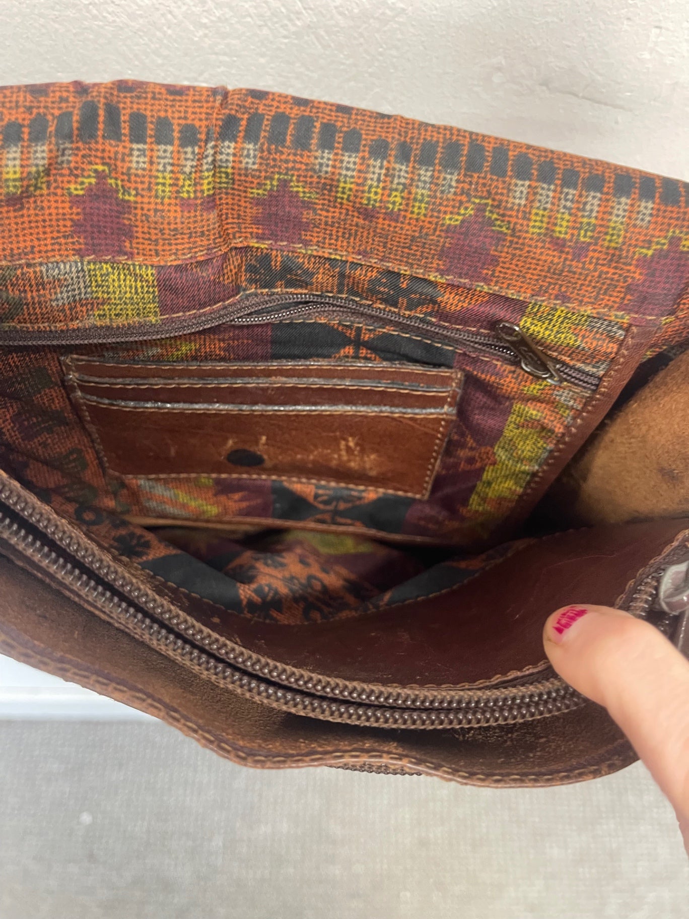 Fabulous Vintage boho 1970’s LAND handbag Tan Brown fK608