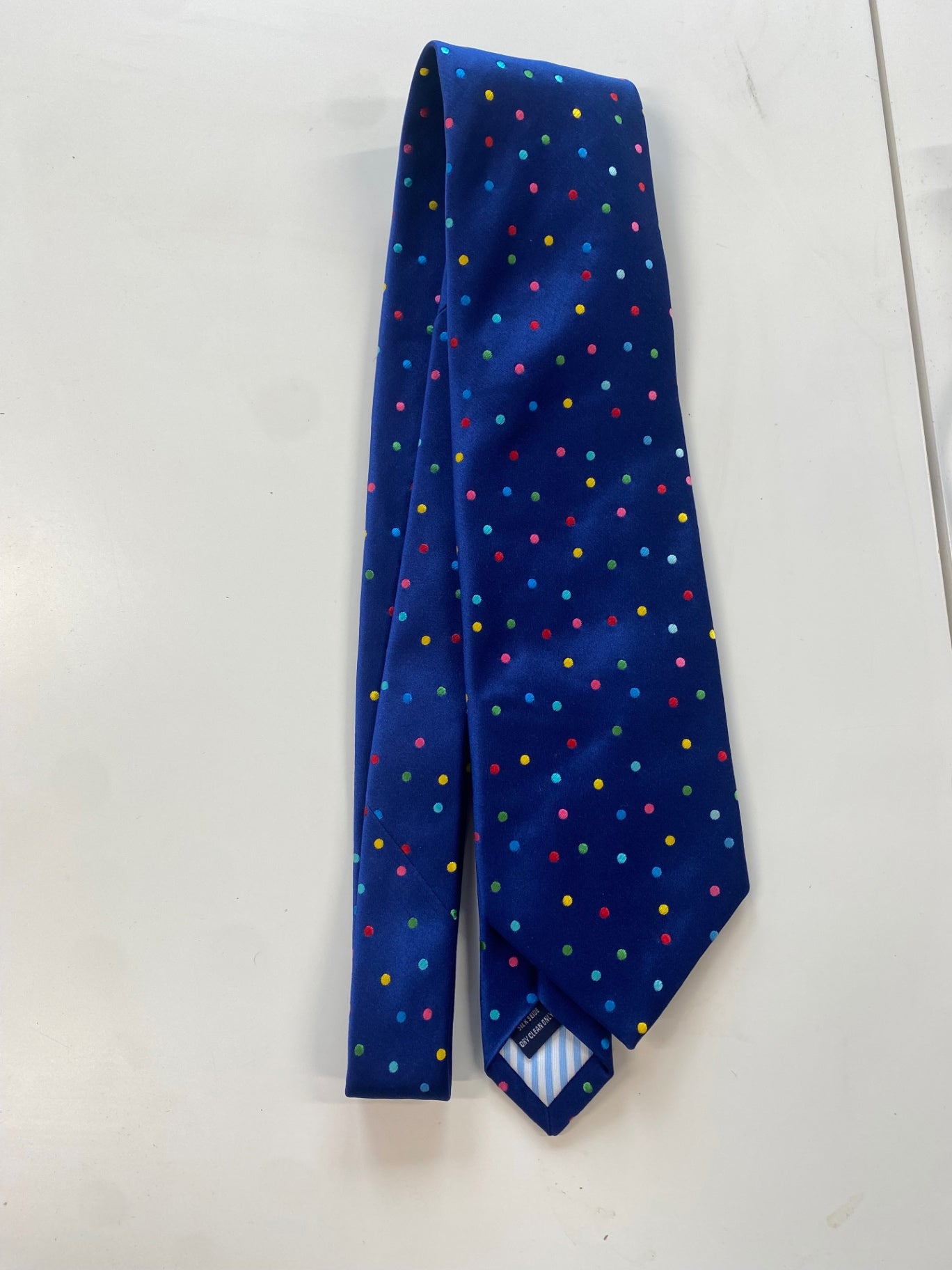 Fabulous Charles Tyrwhitt pure Silk blue spotted Tie One size Blue FK608