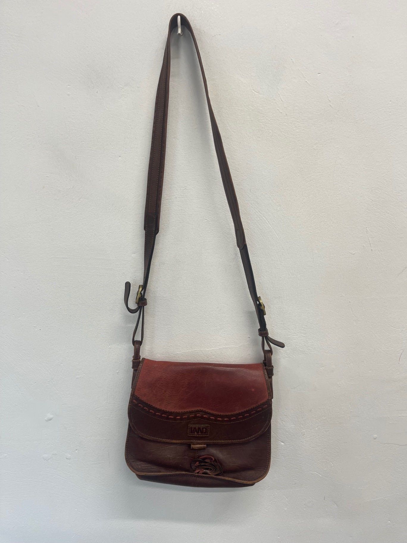 Fabulous Vintage boho 1970’s LAND handbag Tan Brown fK608