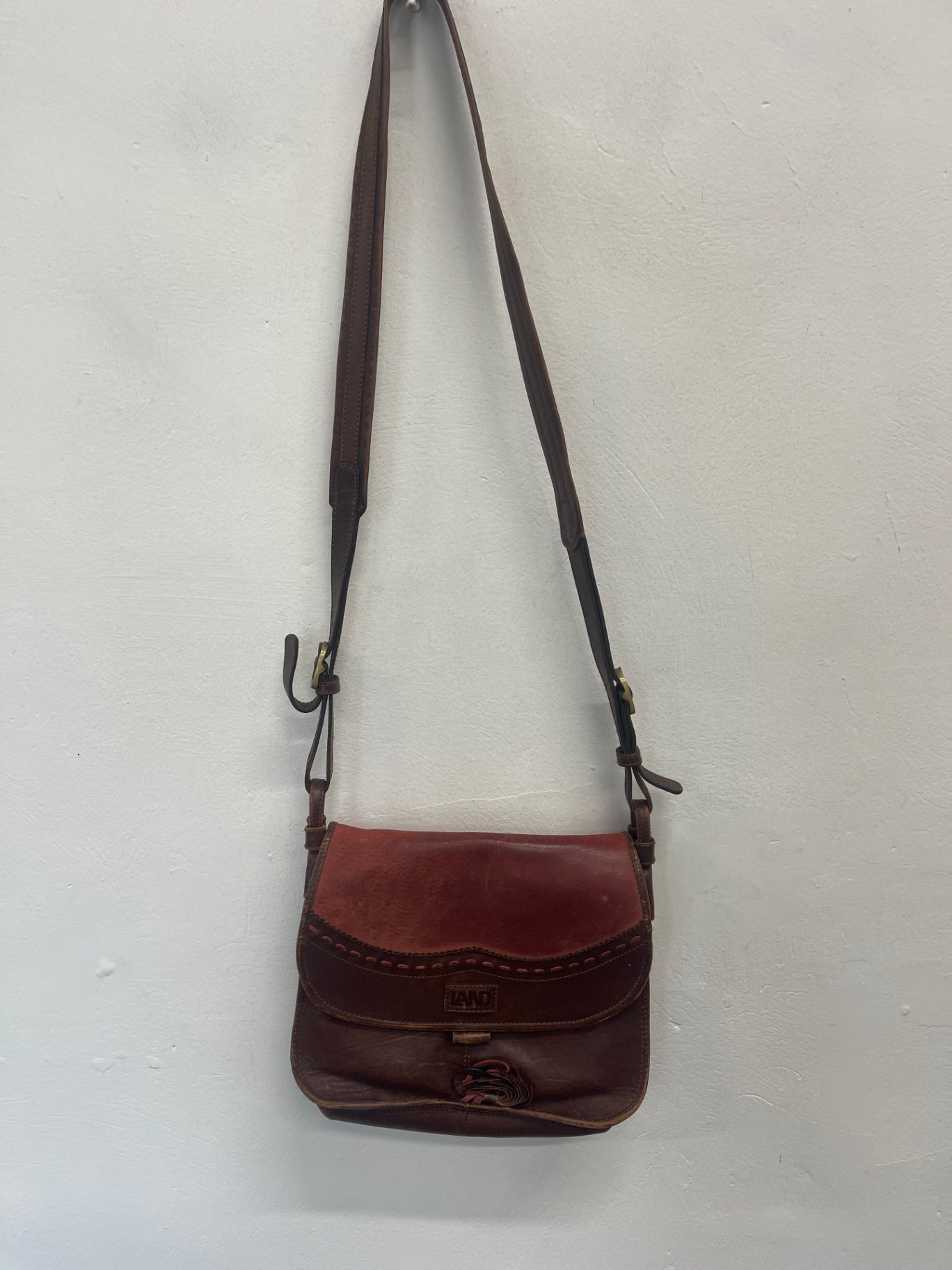 Fabulous Vintage boho 1970’s LAND handbag Tan Brown fK608
