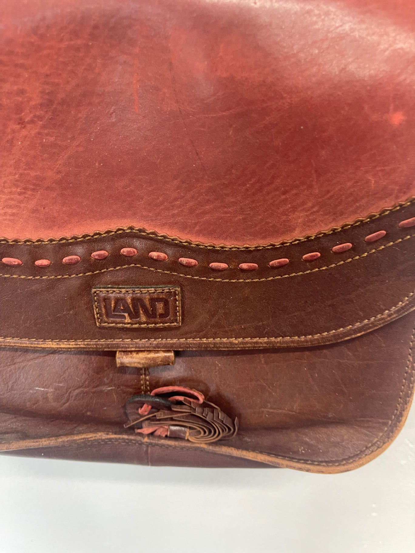 Fabulous Vintage boho 1970’s LAND handbag Tan Brown fK608