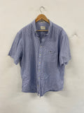 Fabulous GANT Short sleeve Shirt Seersucker regular untucked fit XXL Blue and white stripe ES609
