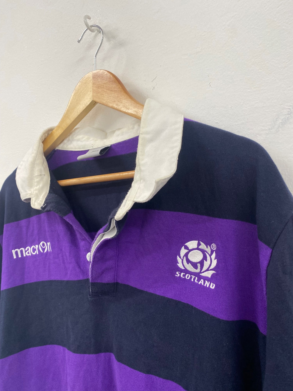 Scotland macron Rugby Shirt supporter's SRU 3XL Purple and navy vintage ES609