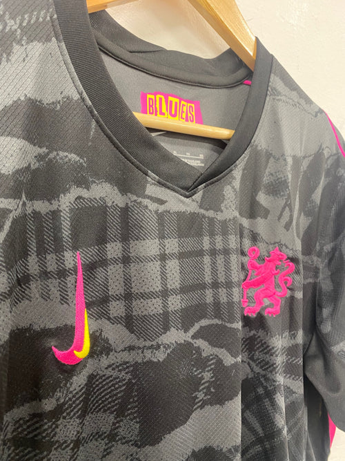 Awesome Chelsea 3rd kit 24/25 punk black pink tartan XL ES609