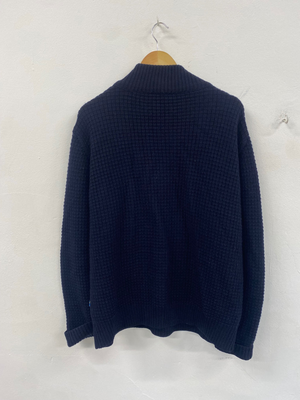 Fabulous Ivanhoe of Sweden 1/4 Zip Jumper XL Navy golf pure wool ES609