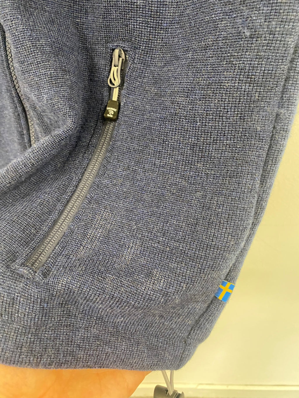 Fabulous Ivanhoe of Sweden Gilet Blue merino knit zipped golf Crail Golfing Society ES609