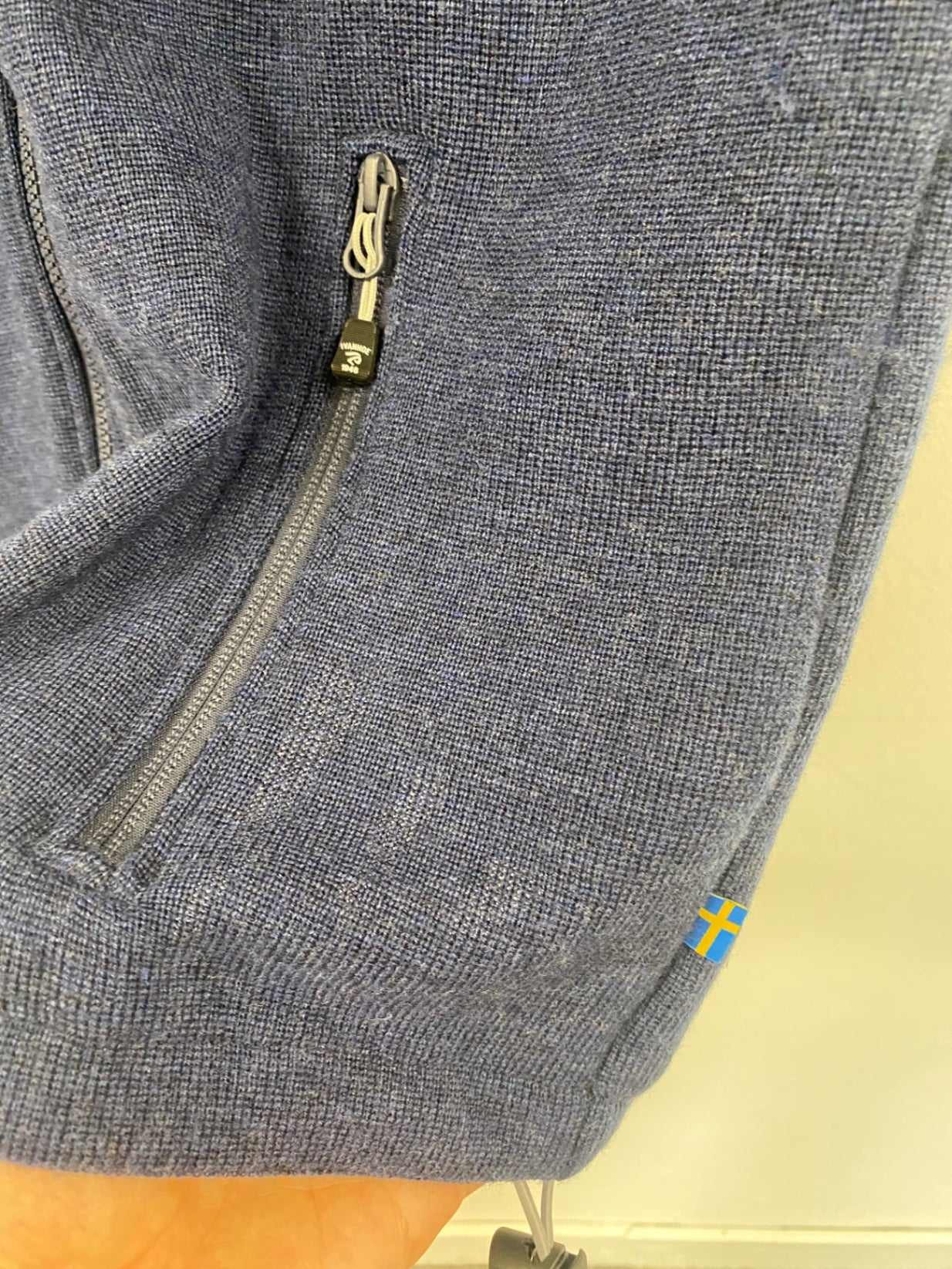 Fabulous Ivanhoe of Sweden Gilet Blue merino knit zipped golf Crail Golfing Society ES609