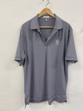 Fabulous Peter Millar Polo Shirt Royal Troon 152nd Open L Navy and white ES609