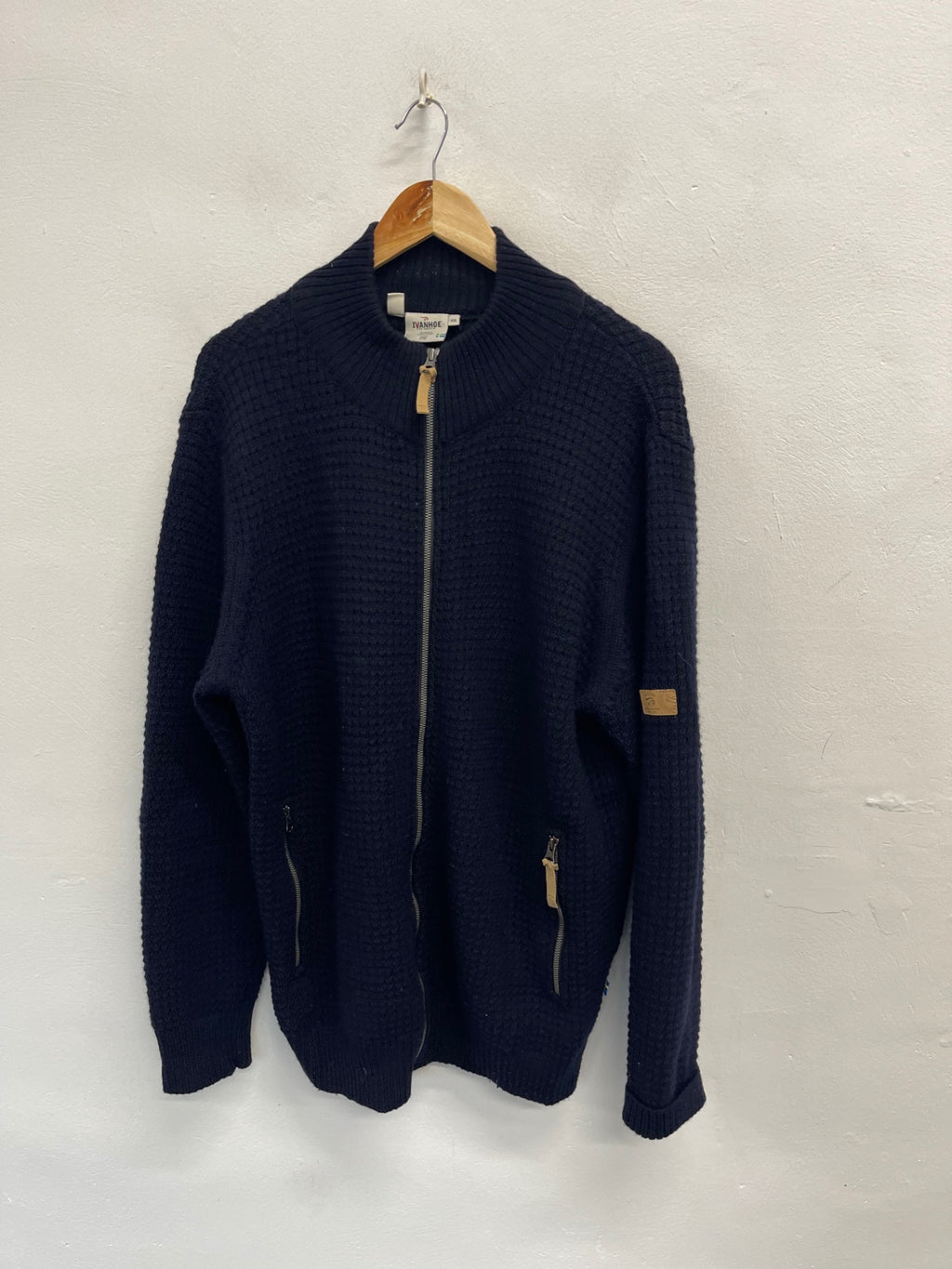 Fabulous Ivanhoe wool golf Cardigan XXL Navy Blue ES609